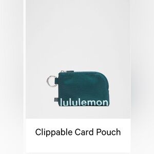 lululemon athletica Teal Clippable Card Pouch